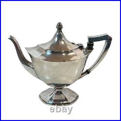 Wilcox Silver Co. Silver Plate 4 Piece Coffee And Tea Set No Tray R Monogram