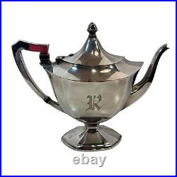 Wilcox Silver Co. Silver Plate 4 Piece Coffee And Tea Set No Tray R Monogram