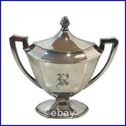 Wilcox Silver Co. Silver Plate 4 Piece Coffee And Tea Set No Tray R Monogram