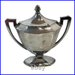 Wilcox Silver Co. Silver Plate 4 Piece Coffee And Tea Set No Tray R Monogram