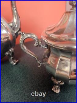 Williams rodgers silver plate 3 piece tea set 1002 1003