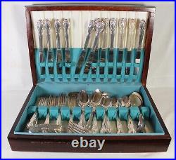 Wm Rogers Reinforced Silver Plate AA 76 Piece In Case Lady Densmore Pattern