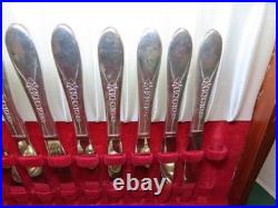 Wm Rogers Silver Plate Flatware Service For 8 Extra Tarnish Proof Chest 72 piece