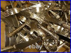 (ref288) 115 pieces kings patter silver plated vintage cutlery mixed lot