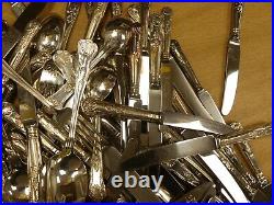 (ref288) 115 pieces kings patter silver plated vintage cutlery mixed lot