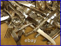 (ref288) 115 pieces kings patter silver plated vintage cutlery mixed lot