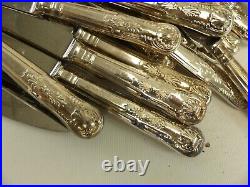 (ref288) 255 Pieces of silver plated kings pattern cutlery mostly table knives