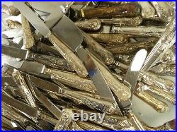 (ref288) 255 Pieces of silver plated kings pattern cutlery mostly table knives